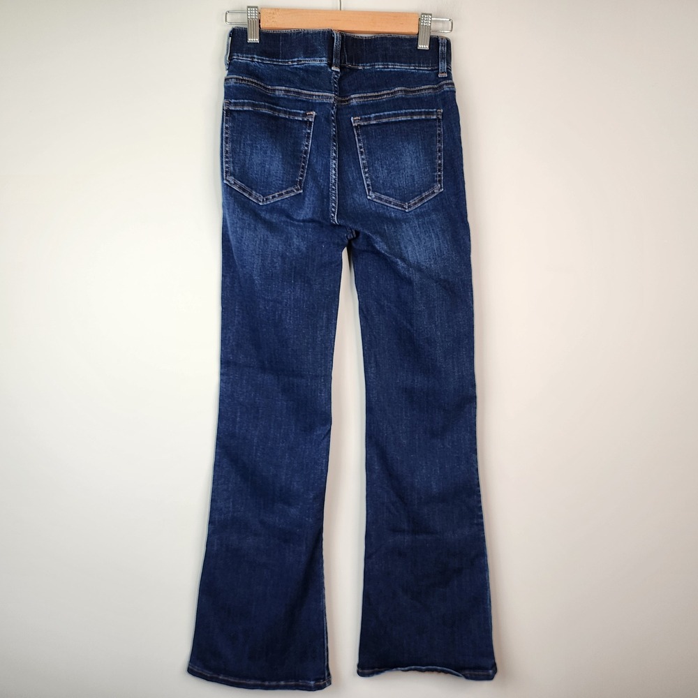 Quince Nina Pull On Stretch Flare Jeans Women's XS Nocturne Blue Dark Wash - Picture 6 of 9